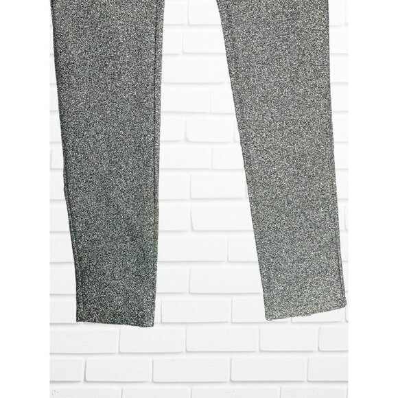 H&M Divided Pants Women's Size 4 Glitter Sparkle Stretch Silver - Picture 2 of 7